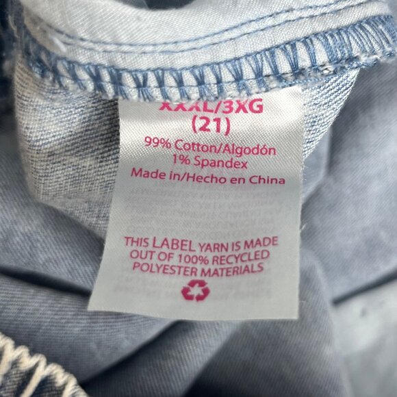 No Boundaries Denim Shorts Womens SIze 3X New Elastic Waist Drawstring Raw Hem - Picture 7 of 10